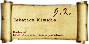Jakatics Klaudia névjegykártya